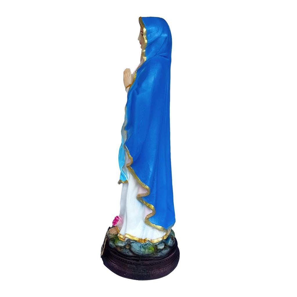 PolyMarble 1 Feet Lourdh Mary Showpiece Idol Catholic Wall Decorative Christian Statues Figurine Home Decor Craft House Warming for Living Room
