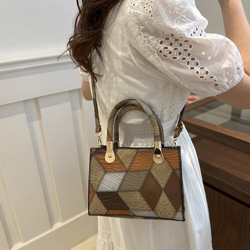 New Women's Design Sense Small Square Bag Fashion Trend High Quality Single Shoulder Crossbody Bag Patchwrok Handbag KTY