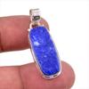 Натуральный Лазурит Драгоценный Камень 925 Проба Цельное Стерлинговое Серебро Подарок Кулон 1.50" t7k48