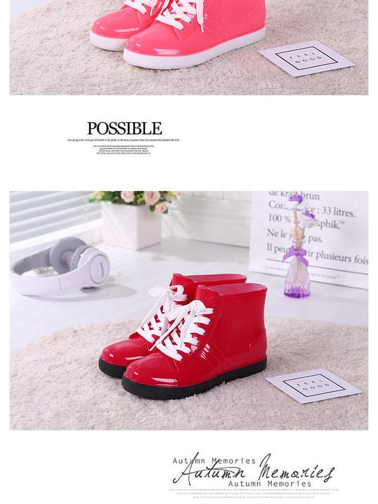 Jelly Transparent Non-Slip Waterproof Rain Boots for Women, Short Tube with Velvet Cotton, Fashionable Rubber Over Shoes for Summer.
