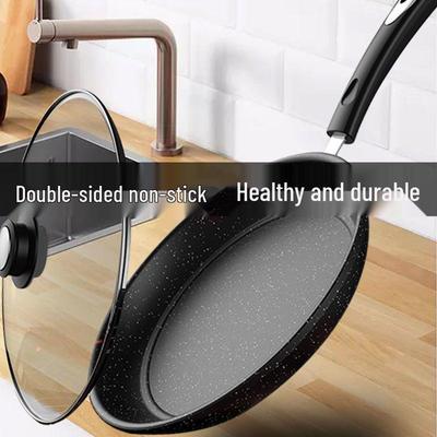 Сковорода из медицинского камня с антипригарным покрытием: Универсальна для индукционных и газовых плит, идеально подходит для блинов, стейков, яиц.