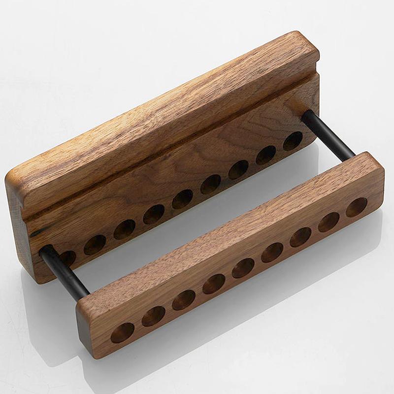 Подставка для ручек Creative с 9 слотами Многофункциональная подставка для сотового телефона Подставка для телефона Деревянный держатель для ручек из ореха