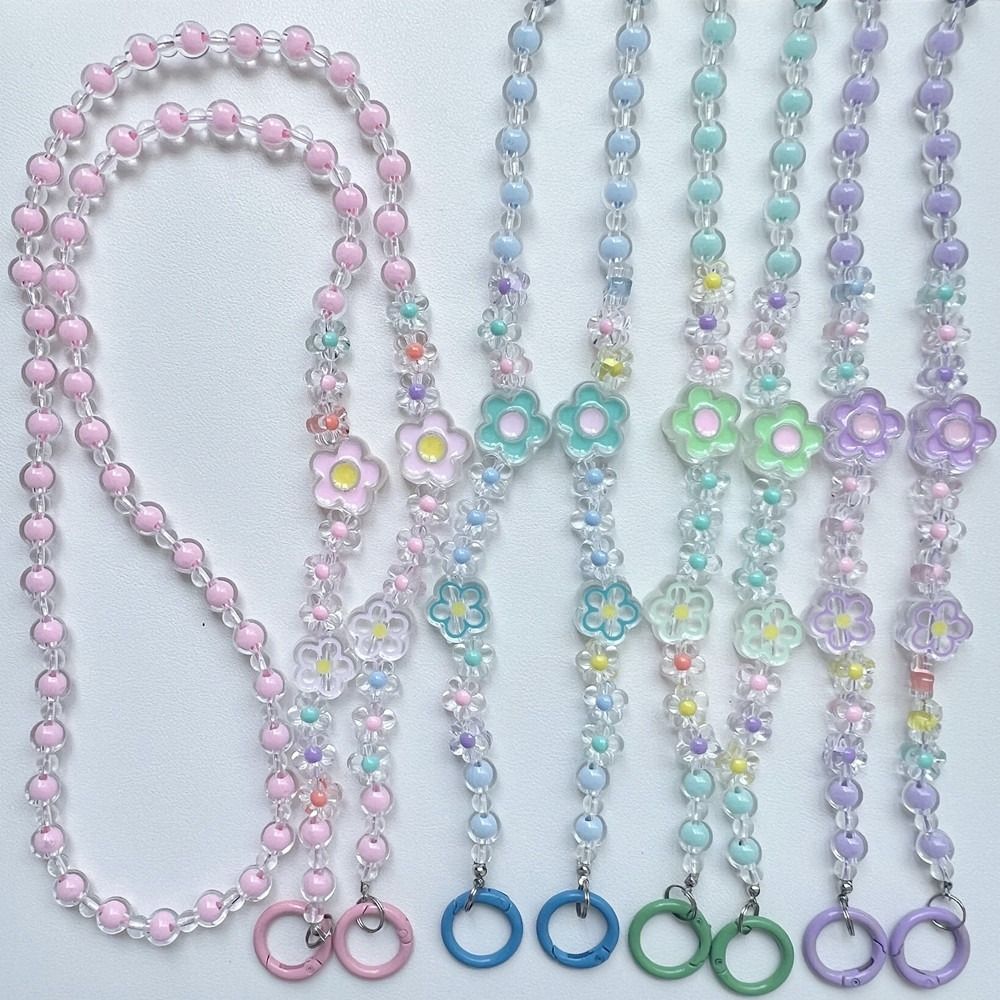 Цветочный бисерный цветок кроссбоди шнурок конфетного цвета бисерная цепочка кроссбоди аксессуары для телефона