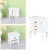 Handcrafted Miniature Bedroom Furniture Realistic 1:12 Doll House Night Table With Storage Drawer