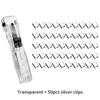 Transparent Clip Pusher Paper Binder Clip Install Disassemble Tool for Staff Test Paper Fixing Clip Stapler Office Accessories