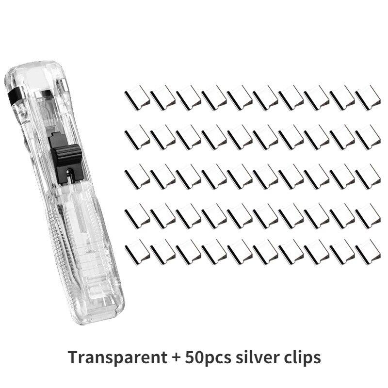 Transparent Clip Pusher Paper Binder Clip Install Disassemble Tool for Staff Test Paper Fixing Clip Stapler Office Accessories