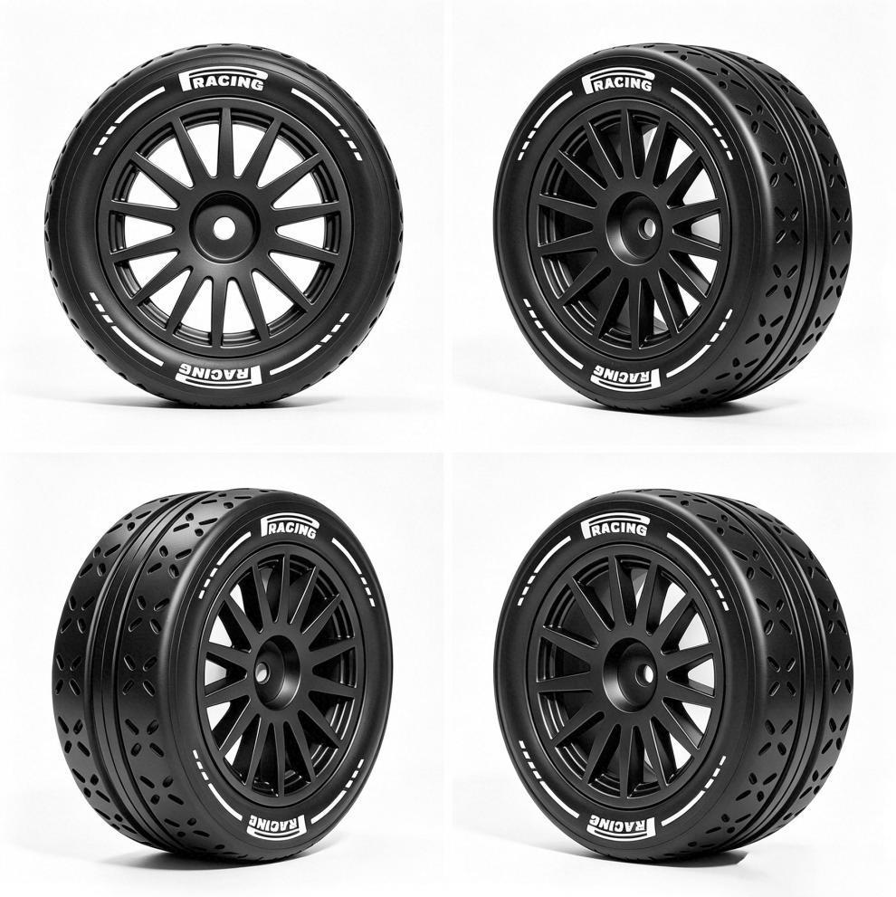 MJX 10303 Drift Traction Tire Set - Black & White, 1/10 Scale