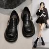 Женские кожаные лоферы на платформе весна и осень 2025 новые толстый каблук большая голова маленькие кожаные туфли женские в британском стиле униформа JK японские
