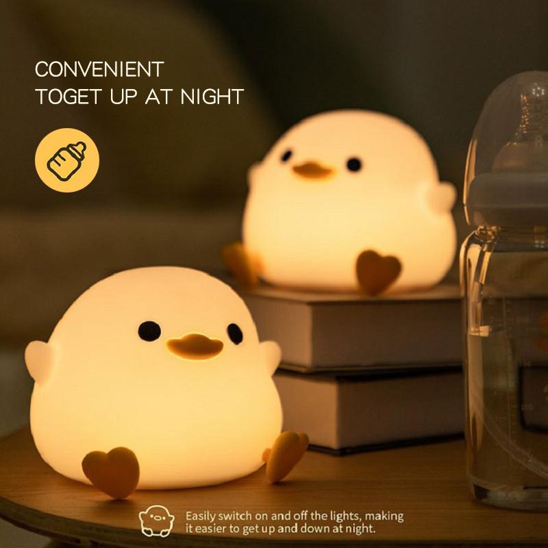 1 шт. ночник Doudou Duck детский подарок мягкий свет уход за глазами USB зарядка таймер автоматический хлопок силиконовая лампа