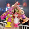 Creative Cartoon Standing Cat Schoolbag Keychain Doll Jewelry Pendant Car Couple Pendant Keychain