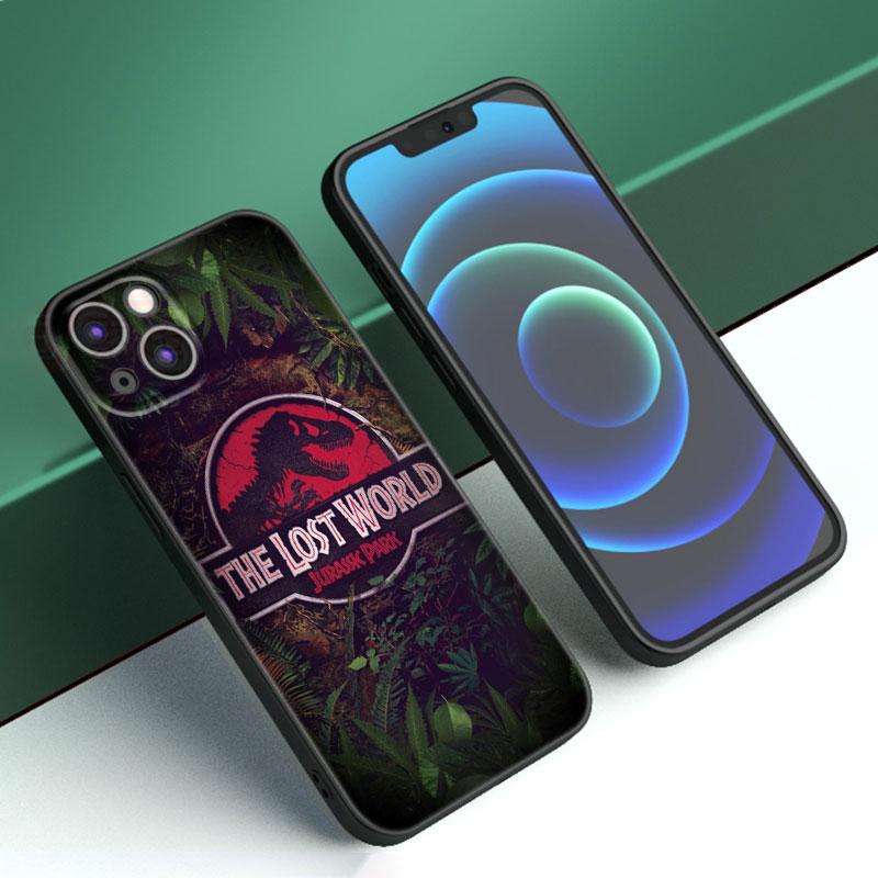 World Jurassic Park Phone Case For Apple iPhone 12 13 Mini 11 14 15 Pro Max 7 8 Plus X XR XS SE 2020 2022 Black Silicone Case
