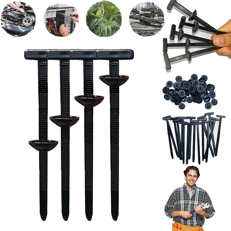 Cable Straps Heavy Duty Nylon Cable Tie Buckle With Pin Button Design For Car Repair Self-locking Zip Ties Holder Tool