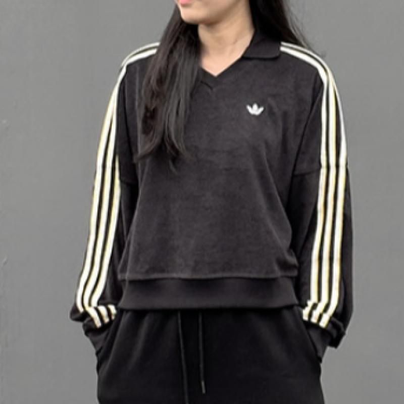 Adidas Terry Towel V Neck Long sleeVe Polo Shirt Kd1402