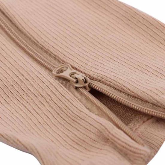 Men Women Knee High Zipper Open Toe Socks Leg Compression Support Stockings