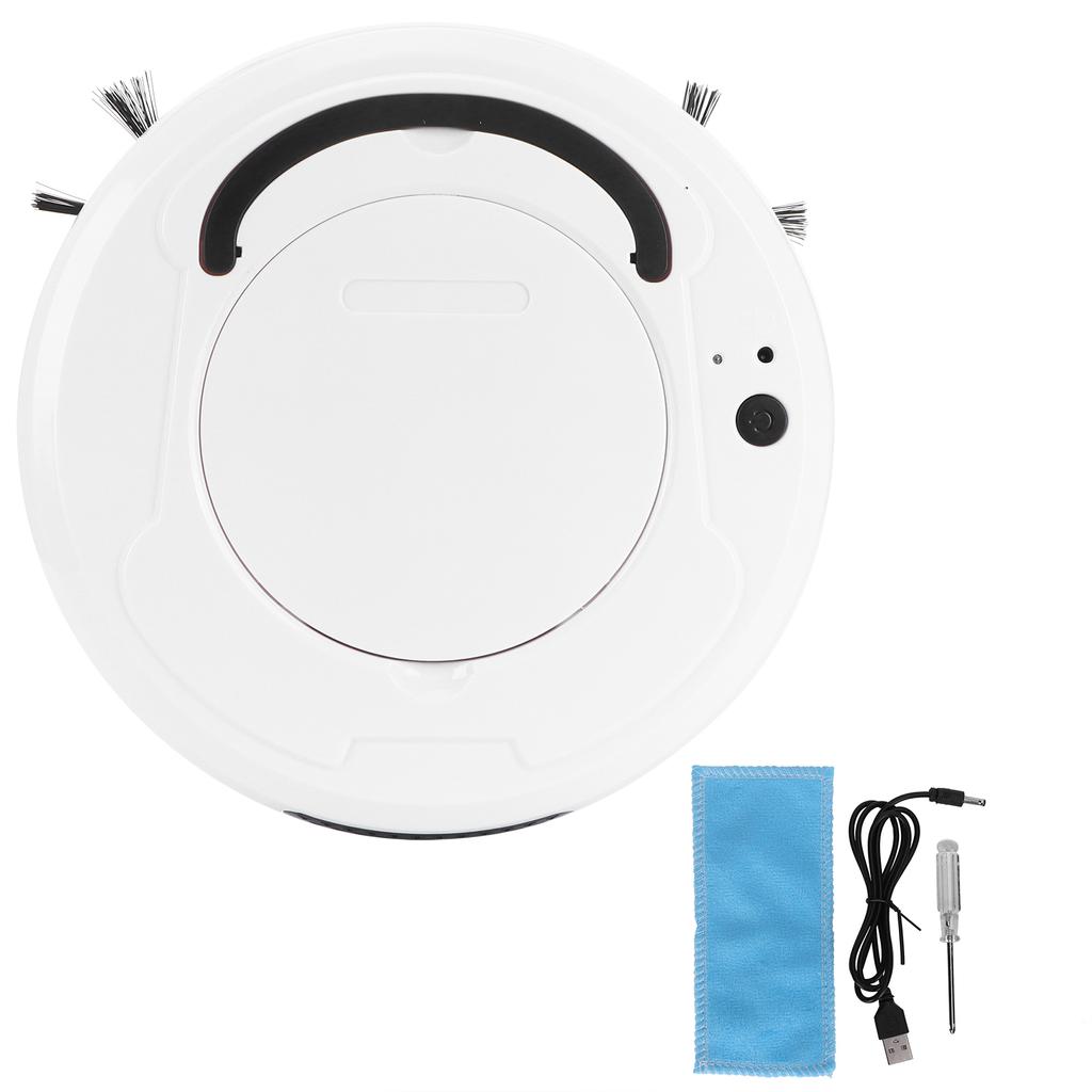 Intelligent Sweeping Robot 3-in-1 USB Robotic Vacuum Cleaner Home Cleaning Supplies White