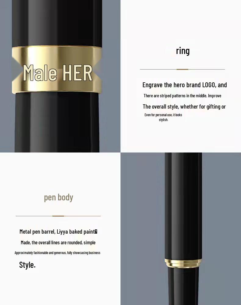 Hero Authentic 1502 Премиальная металлическая перьевая ручка для бизнеса и каллиграфии