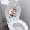 Toilet Sticker Waterproof Butterfly Flower Pattern Sticker Vibrant Color Wall Decal for