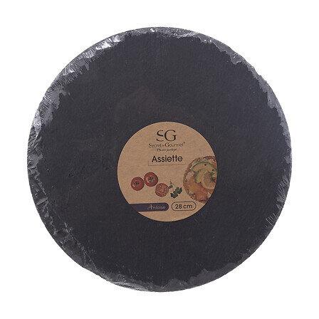 Slate platter 28 round black