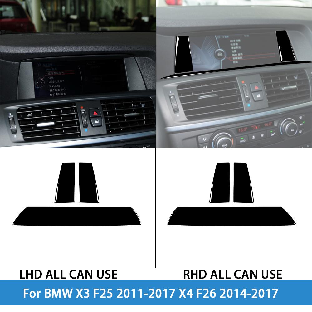 dsgur6 For BMW X3 F25 2011-2017 X4 F26 2014-2017Car Accessories Piano Black Interior Air Vent Taillight Console Trim Modified Sticker