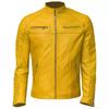 Stylish Motorcycle Soft Men's Jacket Yellow Leather Handmade Genuine Lambskin