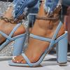 Large Size Women's Buckle High Heel Sandals - Summer European & American Style
