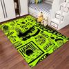 Green Cartoon Punk Art Carpet suitable as a non-slip mat for the living room or bedroom sofa