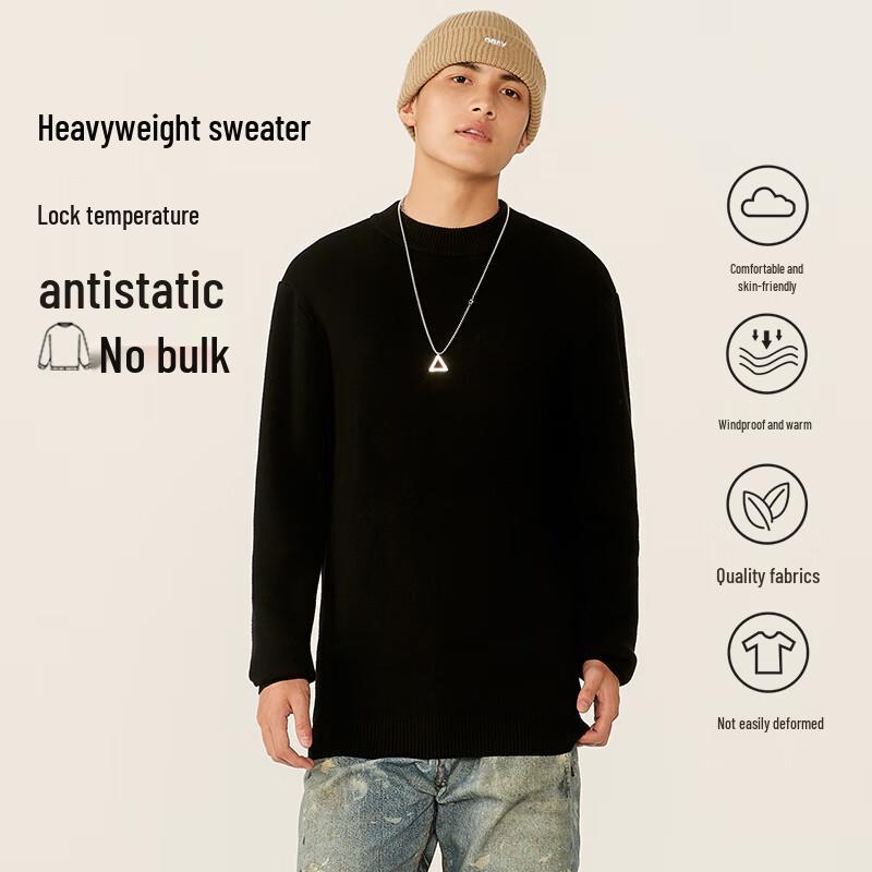 Jeanswest Men's Semi-High Collar Casual Base Sweater