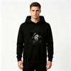 Men Casual Print Long Sleeve Pullover Hoodie, Retro Black And White Pattern Sweatshirt For Daily Wear