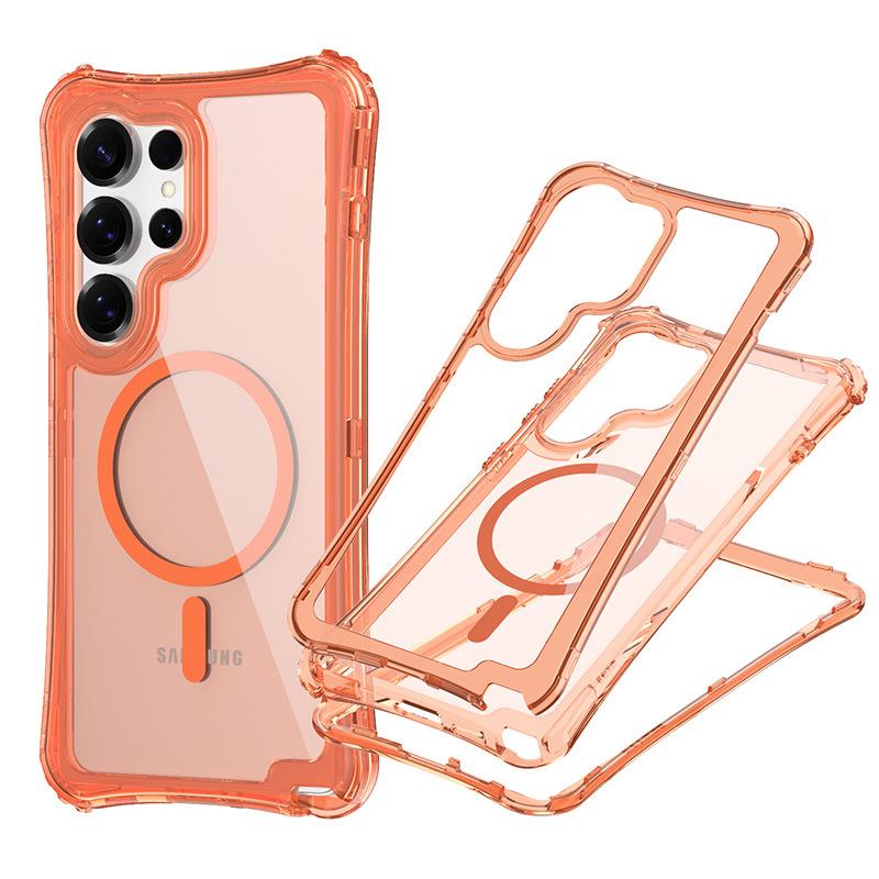 Новый магнитный прозрачный чехол для телефона три в одном Samsung S25 ULTRA