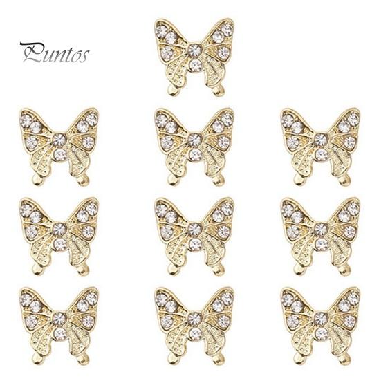 10 шт., подвески для ногтей в виде бабочек, блестящие стразы, инкрустация из искусственного кристалла, 3D подвески, аксессуары для маникюра «сделай сам», ювелирные изделия для дизайна ногтей, украшения для чехла для телефона, украшения для ногтей