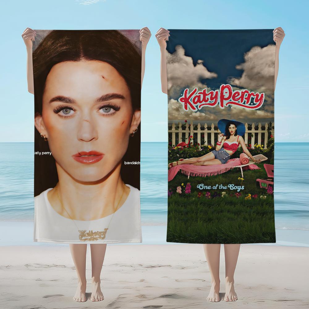 K-KatyS-ES Towel Textile Bathrobe Beach Quick-Drying Lightweight P-PerryS-ES Bandaids Singer Portable Album Camping Swim Pool