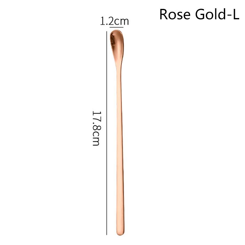 Ложка из нержавеющей стали для кофе, мороженого, десерта, чая, ложка для размешивания, для пикника, кухонные принадлежности, барные инструменты, ложка с длинной ручкой