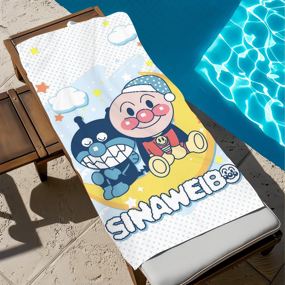 Cartoon A-Anpanman-S cute Towel Large Quick-Drying Microfiber soft Beach Towel for Travel Fitness Sauna Bathing Camping