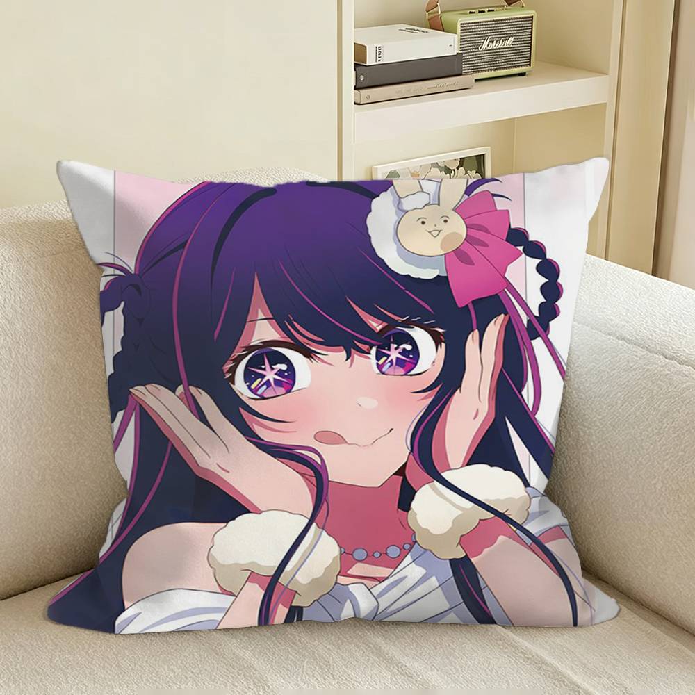 AiHoshino Anime Oshi no KO Square Sofa Pillow Cover Solid Color Living Room Home Decor Cushion Case