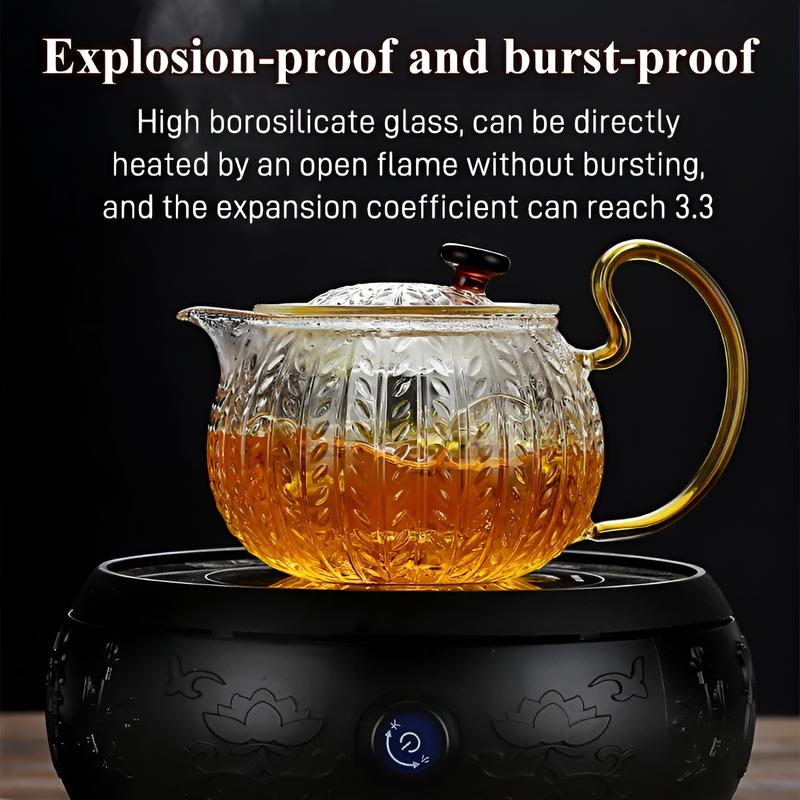 Стеклянный чайник Термостойкий Утолщенный чайник Разделение чая и воды Стеклянный чайник Чайный фильтр-инфузор Высокий боросиликат Китайский чайный сервиз