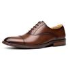 Foxsense Кожаная Деловая Обувь Премиум Натуральная Легкая и Размер Мужская Обувь, Прямой Мысок, Кожа, Броги, Водонепроницаемая, Формальная, Коричневая, 26.0см,