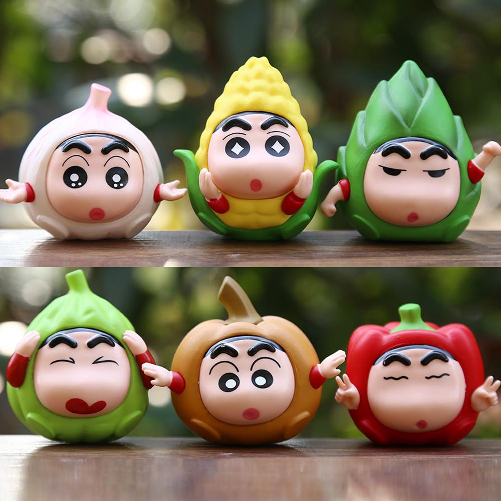 Fruit Crayon Shin Chan Pvc Desktop Decor  Action Figure Model For Collectors