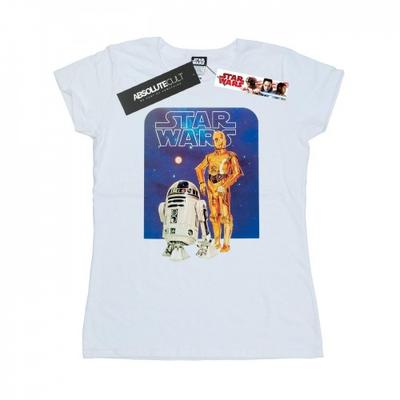 Женская/дамская хлопковая футболка R2-D2 и C-3PO