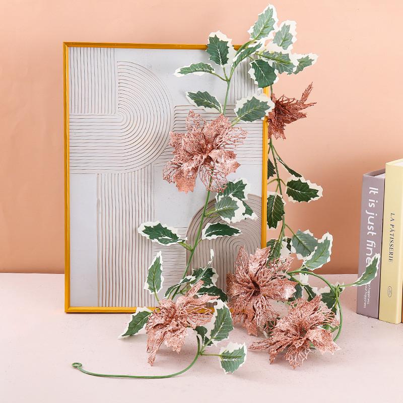 Christmas Party Decor With Hollow Glitter Vines For Seasonal Home Accent