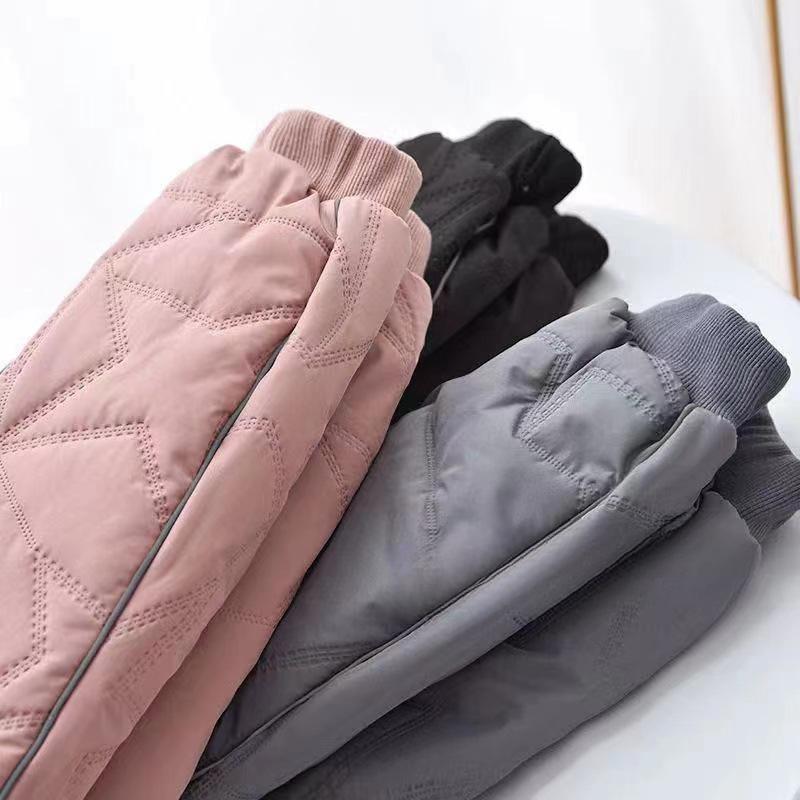 Осенне-зимние детские леггинсы теплые штаны для мальчиков и девочек пуховые хлопковые брюки детские эластичные талии плотная детская одежда