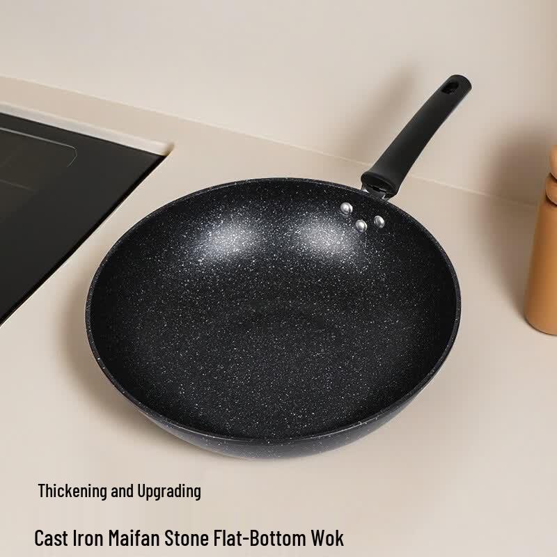 Wutuo Uncoated Iron Flat-Bottom Frying Pan
