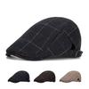 Клетчатый берет, Мужская осенне-зимняя толстая британская шерстяная фуражка, кепки газетчика для мужчин, кепка вперед, кепка маляра, водительская шляпа плюща