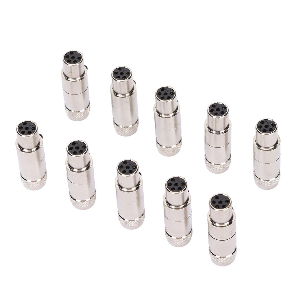 10 шт. XLR гнездовой разъем мини полностью металлический 6-контактный гнездовой разъем для микрофонного кабельного интерфейса