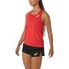 Asics Ctibreeze Жаккардовый топ-майка Однотонный Повседневный С круглым вырезом Без рукавов Жилет Женские топы Красный 2092A379-602