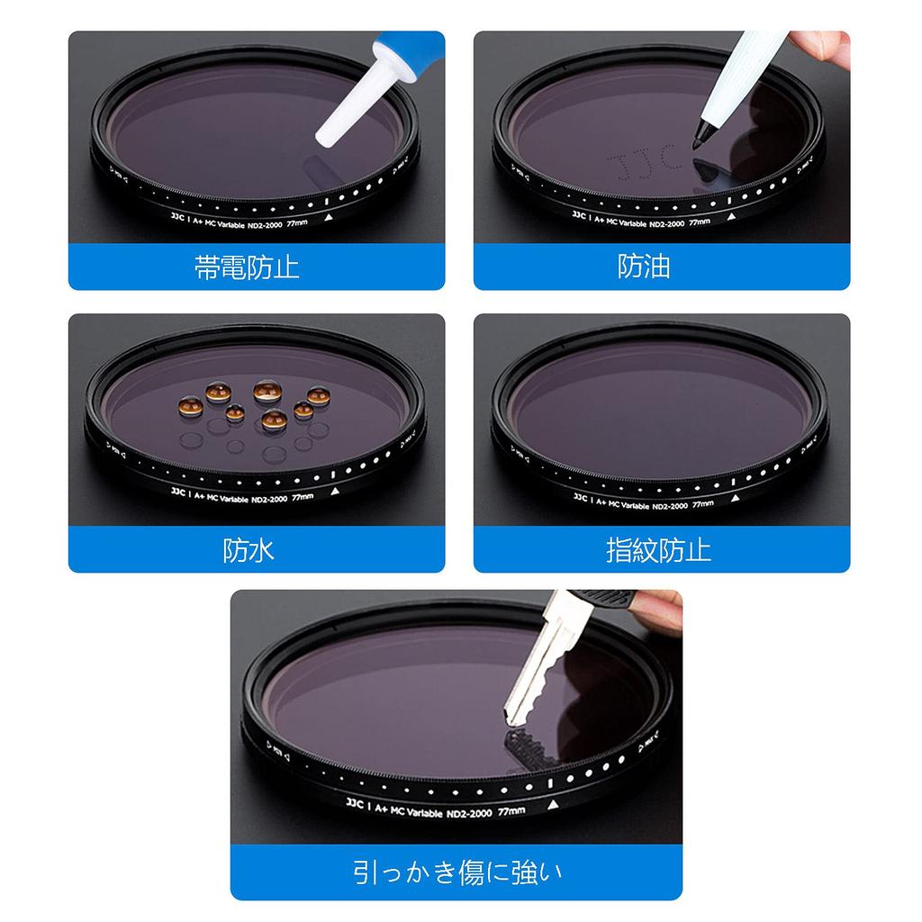 JJC Variable ND Neutral Density Adjustable Compatible with Including Canon EF 50mm EF 85mm Fujifilm XF XC and Thin Frame Filter Protective Case Fiber