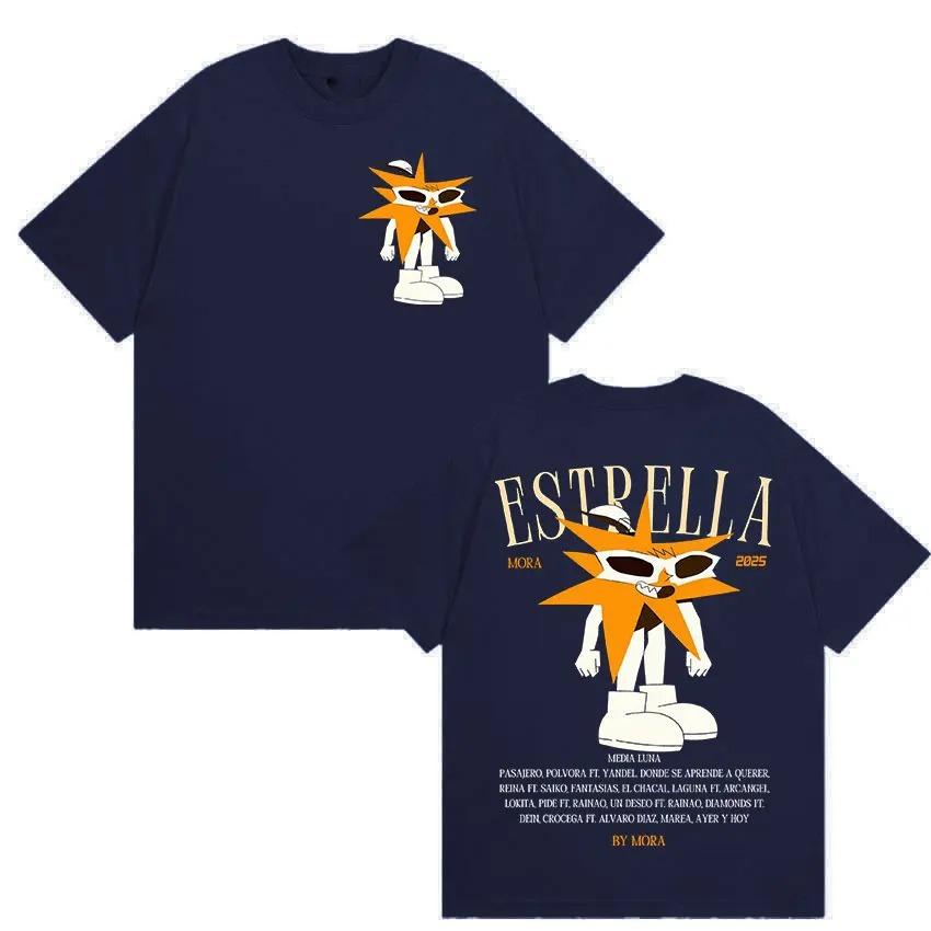 Rapper MORA Tour 2025 Merch T Shirt Men's Women Vintage High Quality Fashion T-shirts Hip Hop High Quality Short Sleeves Casual