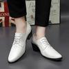 Men High Heels White Derby Wedding Dress Dance Business Formal Red Elevator Shoes Height Increase Tuxedo Prom Blazers Shoes Plus Size