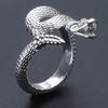 Кольцо-змея с хвостом, медное кольцо на палец в форме гремучей змеи, ювелирное изделие ручной работы, регулируемое кольцо-серпент, подарок для мужчин и женщин