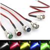 /set Car LED Indicator Lights Metal 5mm 12V 5 Colors Prewired Leads Dash Lights Pre-wired LED Metal Indicator