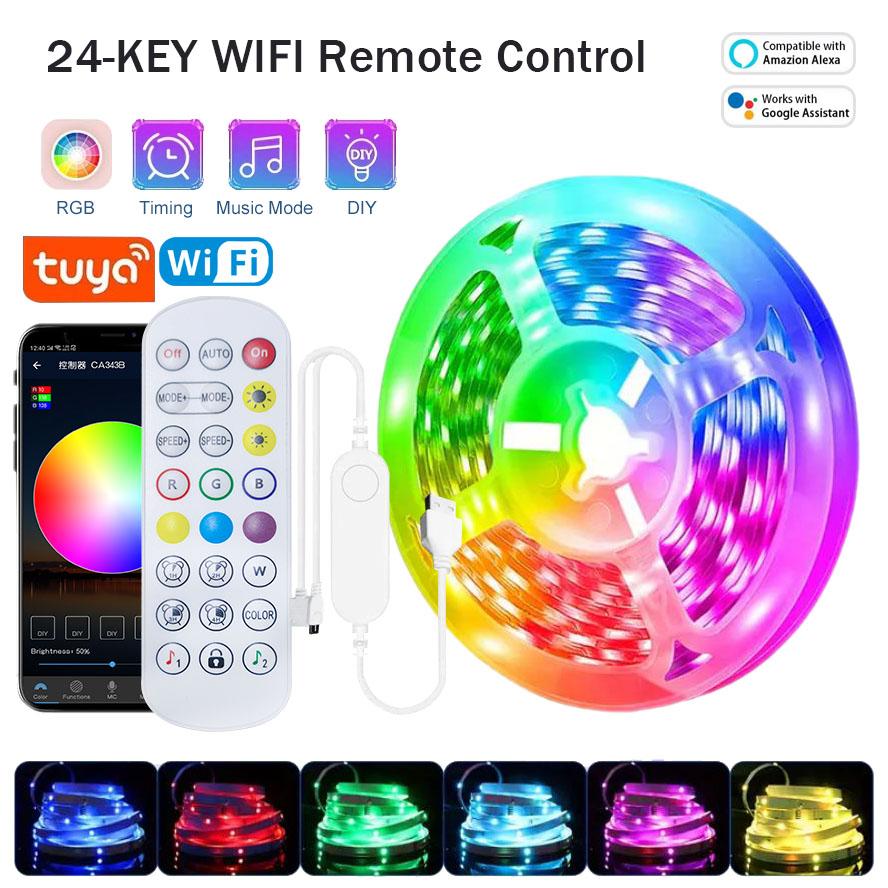 RGB Led Strip Lights 5m 10m 20m 30m Led Room Light with APP Control Flexible Ribbon Lus Led Tape for Room Bedroom Decoration